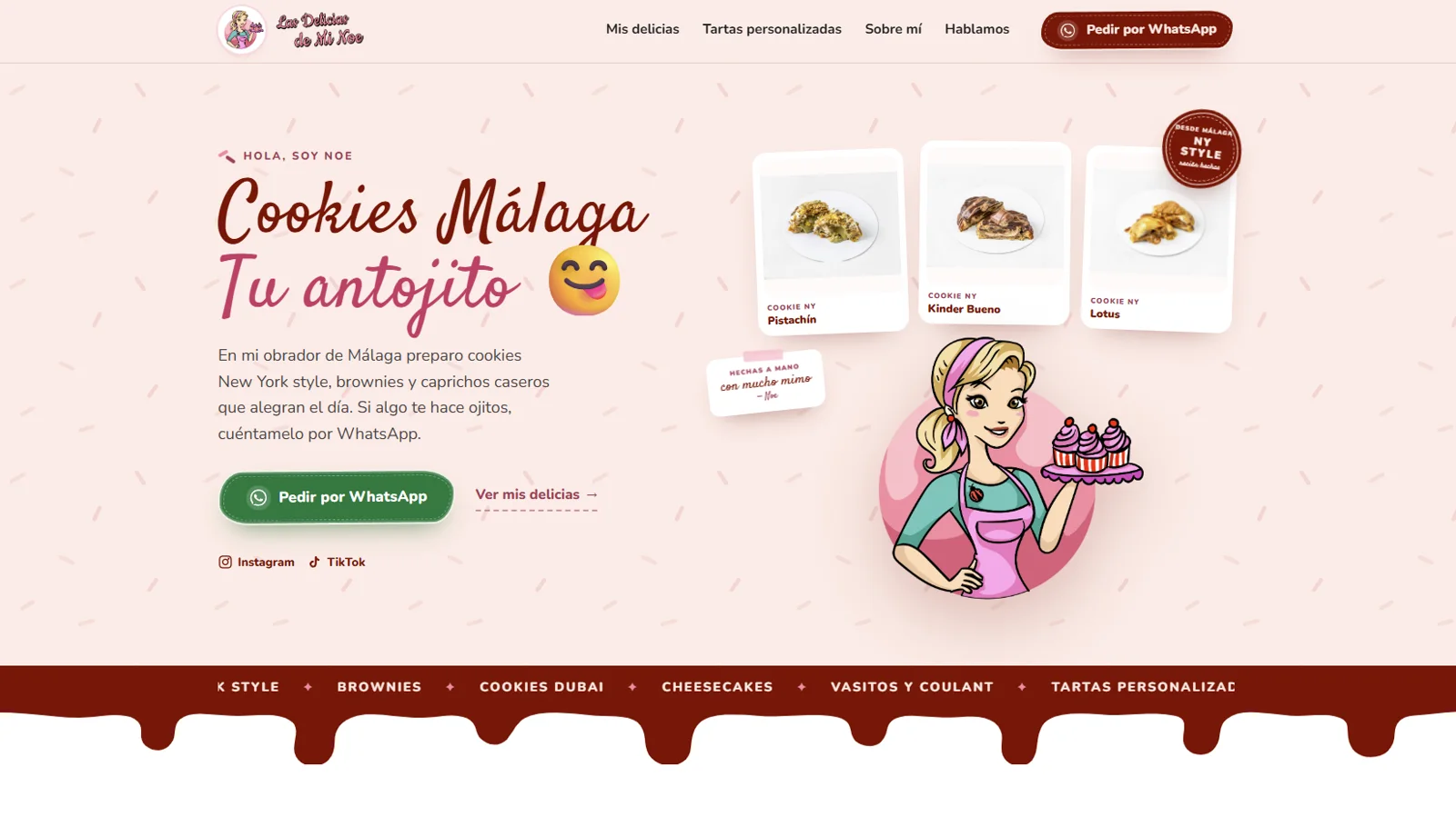Captura de la nueva web de Las Delicias de Mi Noe